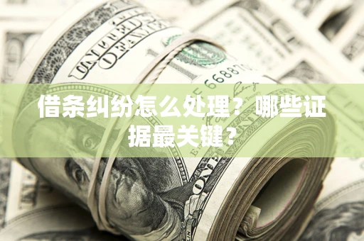武汉借条纠纷怎么处理？哪些证据最关键？