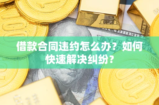 武汉借款合同违约怎么办？如何快速解决纠纷？