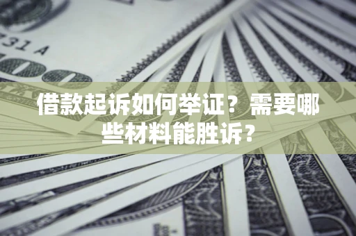 武汉借款起诉如何举证？需要哪些材料能胜诉？