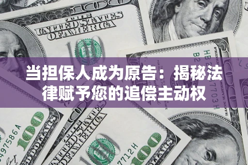 武汉当担保人成为原告：揭秘法律赋予您的追偿主动权