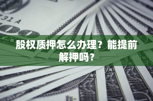 武汉股权质押怎么办理？能提前解押吗？